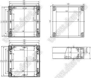 Case 11-59 корпус пластиковый влагозащищенный 160x160x60 мм; пластик ABS