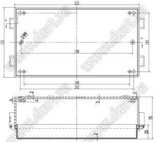 Case 11-32T корпус пластиковый влагозащищенный 222x125x75 мм с прозрачной крышкой