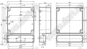 Case 11-13T корпус пластиковый влагозащищенный 211x160x70.5 мм с прозрачной крышкой