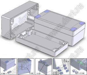 Case 11-49 корпус пластиковый влагозащищенный 160x80x60 мм; пластик ABS