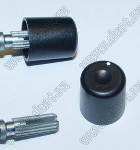ZKRN D=15 black (46144) ручка d = 15 мм; h = 16,5 мм, пластик; пластик ABS