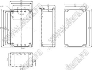 Case 11-1T корпус пластиковый влагозащищенный 200x120x75 мм с прозрачной крышкой