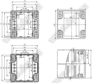 Case 11-46 корпус пластиковый влагозащищенный; пластик ABS; бежевый; 80x80x80мм