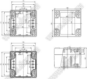 Case 11-45 корпус пластиковый влагозащищенный 80x80x60 мм