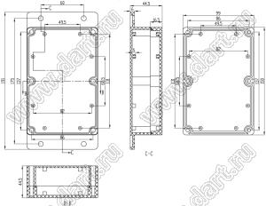 Case 11-21 корпус влагозащищенный 191x99x44.5 мм; пластик ABS