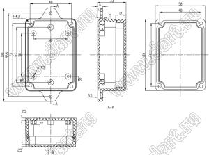 Case 11-36 корпус пластиковый влагозащищенный 83x58x33 мм; пластик ABS