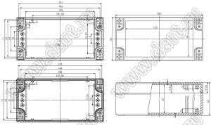 Case 11-49 корпус пластиковый влагозащищенный 160x80x60 мм; пластик ABS