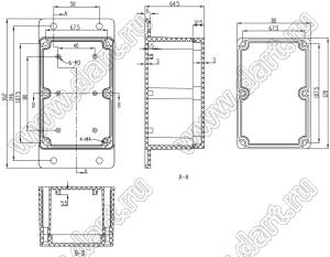 Case 11-18T корпус пластиковый влагозащищенный 120x80x64.5 мм с прозрачной крышкой