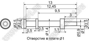 TEST-8 контакт контрольный; латунь золоченая