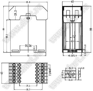 Case 23-50 корпус на DIN-рейку 100x113.5x22.5 мм