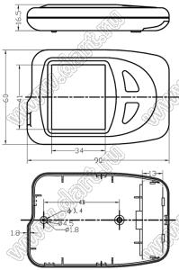 Case 21-57D корпус переносной 90x60x16.5 мм