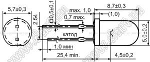 DY-BK5RB6SSC-C светодиод мигающий 5 мм; красный/синий; 620...635/460...470; линза прозрачная; 3...5V; 5500/6000мКд