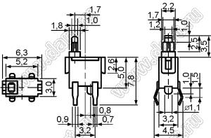 TC-0030 кнопка миниатюрная; высота 8,5 мм;