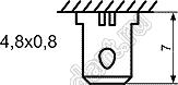 KCD1-104B-201O11RBA переключатель клавишный ON-OFF; 21,0x15,0мм; 6A 250VAC/10A 125VAC; толкатель красный/корпус черный; без подсветки;  маркировка "O I"; терминалы 4,8x0,8мм