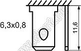 KCD13-B-201O12WB переключатель клавишный ON-OFF; 41,2х24,0мм; 3A 250VAC/6A 125VAC; толкатель белый/корпус черный; без подсветки;  маркировка "O I"; терминалы 6,3x0,8мм