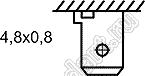 KCD1-C2-203O82BB переключатель клавишный ON-OFF-ON; 18,4х15,0мм; 6A 250VAC/10A 125VAC; толкатель черный/корпус черный; без подсветки;  маркировка - нет; терминалы 4,8x0,8мм