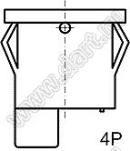 XW-601BA1WRA1C переключатель клавишный ON-OFF; 21,0х15,0мм; 12A 250V AC; толкатель красный/корпус белый; с подсветкой;  маркировка "O I"; терминалы 4,8x0,8мм