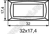 KCD3-C2-101N31CRB переключатель клавишный ON-OFF; 32,0х17,4мм; 15A/30A 250VAC; толкатель красный/корпус черный; с подсветкой;  маркировка - точка; терминалы 6,3x0,8мм
