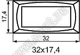 KCD3-C2-101N31CRB переключатель клавишный ON-OFF; 32,0х17,4мм; 15A/30A 250VAC; толкатель красный/корпус черный; с подсветкой;  маркировка - точка; терминалы 6,3x0,8мм