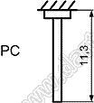 KCD11-A-101O13BB переключатель клавишный ON-OFF; 15,0х10,5мм; 3A 250VAC/6A 125VAC; толкатель черный/корпус черный; без подсветки;  маркировка "O I"; терминалы PC прямые