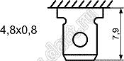 KCD1-106B-101O13GGA переключатель клавишный ON-OFF; 22,0x28,0мм; 6A 250VAC/10A 125VAC; толкатель серый/корпус серый; без подсветки;  маркировка "O I"; терминалы 4,8x0,8мм