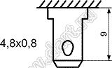 KCD1-107-102O11BB переключатель клавишный ON-ON; 12,8x28,0мм; 6A 250VAC/10A 125VAC; толкатель черный/корпус черный; без подсветки;  маркировка "ON  OFF"; терминалы 4,8x0,8мм