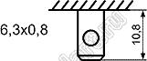 KCD3-JK-102O11RB (KCD3-102) переключатель клавишный ON-ON; 30,5х13,5мм; 10A 250VAC/15A 125VAC; толкатель красный/корпус черный; без подсветки;  маркировка "O I"; терминалы 6,3x0,8мм