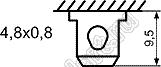 KCD1-A1-101O11RW переключатель клавишный ON-OFF; 21,0х15,0мм; 6A 250VAC/10A 125VAC; толкатель красный/корпус белый; без подсветки;  маркировка "O I"; терминалы 4,8x0,8мм