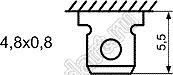 KCD1-108-101O12WWA переключатель клавишный ON-OFF; 23,4x23,4мм; 6A 250VAC/10A 125VAC; толкатель белый/корпус белый; без подсветки;  маркировка "O I"; терминалы 4,8x0,8мм