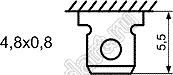 KCD1-108-101O12BBA переключатель клавишный ON-OFF; 23,4x23,4мм; 6A 250VAC/10A 125VAC; толкатель черный/корпус черный; без подсветки;  маркировка "O I"; терминалы 4,8x0,8мм