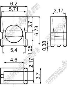 ELED-1 держатель прямоугольного светодиода на плату