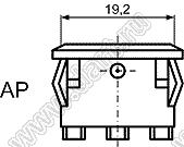 KCD1-AP-102O12BBA переключатель клавишный ON-ON; 21,0х15,0мм; 2/8A 250VAC; толкатель черный/корпус черный; без подсветки;  маркировка "O —"; терминалы 4,8x0,6мм