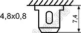 KCD1-B3B-101O11BB переключатель клавишный ON-OFF; 21,0х15,0мм; 6A 250VAC/10A 125VAC; толкатель черный/корпус черный; без подсветки;  маркировка "O I"; терминалы 4,8x0,8мм