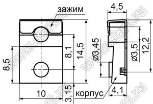 TCSE-1 изолятор транзистора; нейлон-66 (UL)