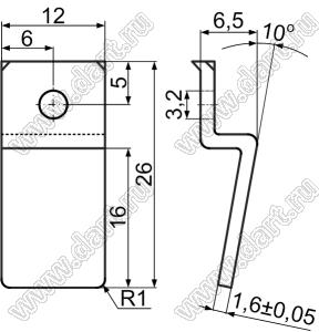 TRK-1 фиксатор транзистора; сталь оцинкованная