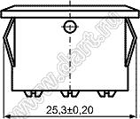 KCD1-115A-101N12RB переключатель клавишный ON-OFF; 25,6x17,5мм; 10A 250VAC; толкатель красный/корпус черный; с подсветкой;  маркировка "O I"; терминалы 4,8x0,6мм