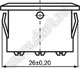 KCD1-115-102O11BB переключатель клавишный ON-ON; 25,6x17,5мм; 10A 250VAC; толкатель черный/корпус черный; без подсветки;  маркировка "O I"; терминалы 4,8x0,6мм