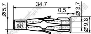 PCA-7 дюбель; нейлон-66 (UL); серый