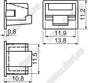 PJS-45 заглушка разъема RJ-45; пластик ABS (UL); черный