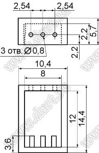 RCEC-2 кожух фототранзистора; нейлон-66 (UL); черный