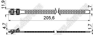 ST-6 стяжка кабельная; L=205,6мм; термопластичный эластомер TPE; синий