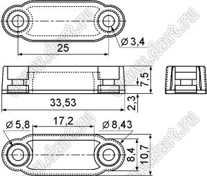 CVR-2508(B) заглушка разъема; пластик ABS (UL); черный