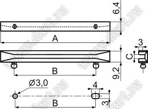 CGL-4(B) направляющая платы; L=38,4мм; нейлон-66 (UL); черный
