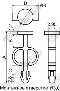 MEE-2 пистон крепежный; A=17,0мм; нейлон-66 (UL); натуральный