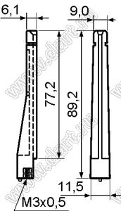 CGH-90 направляющая платы угловая; нейлон-66 (UL); натуральный