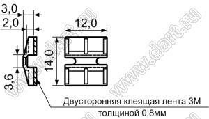 THU-2(B) площадка самоклеящаяся под стяжку; 14,0x12,0мм; нейлон-66 (UL); черный