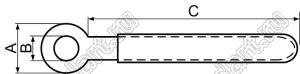 WL4-35T зажим кабеля с винтовым креплением; A=8,5мм; B=4,2мм; C=35,0мм; сталь + трубка полихлорвиниловая; черный