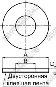 RWF43-2 прокладка; 43,0x30,1x2,0мм; резина; черный