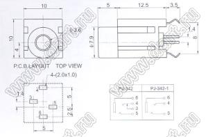 PJ-342-1 гнездо стерео 3,5 мм черное