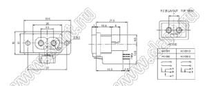 SP-865P3 вилка IEC60320(C8) сетевого питания на винтах на панель с переключателем питания